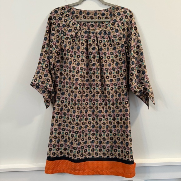 Women’s Uncle Frank Floral Patterned shift Dress with Orange Hem size small S - Picture 1 of 5